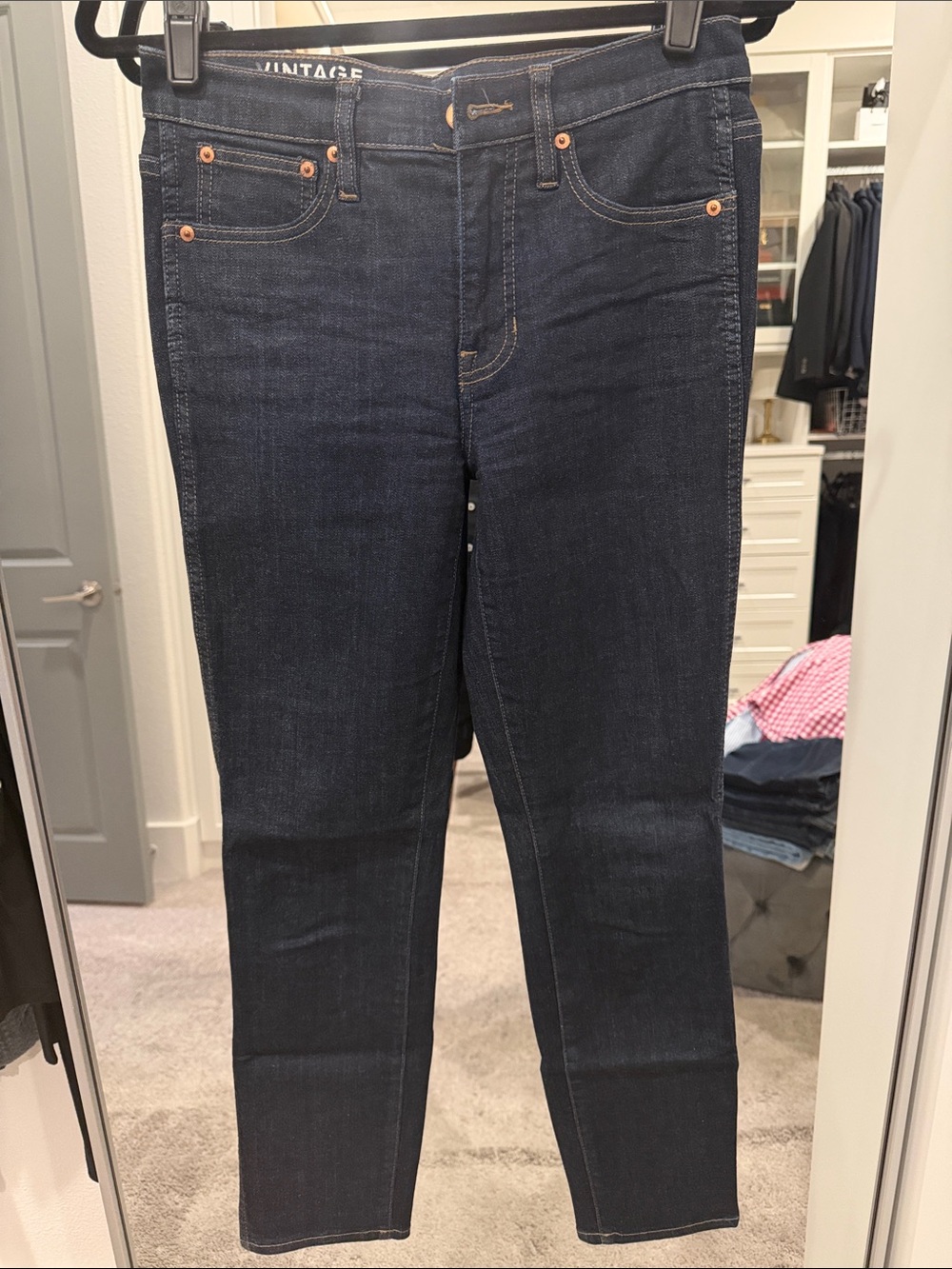 Vintage Dark Indigo Skinny Jeans for Women